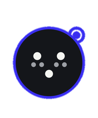 Atomi, the blinking dot-grid mascot of Atomic Notes